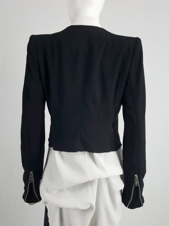 vaniitas vintage Haider Ackermann black jacket with double front zipper runway fall 2009 170040