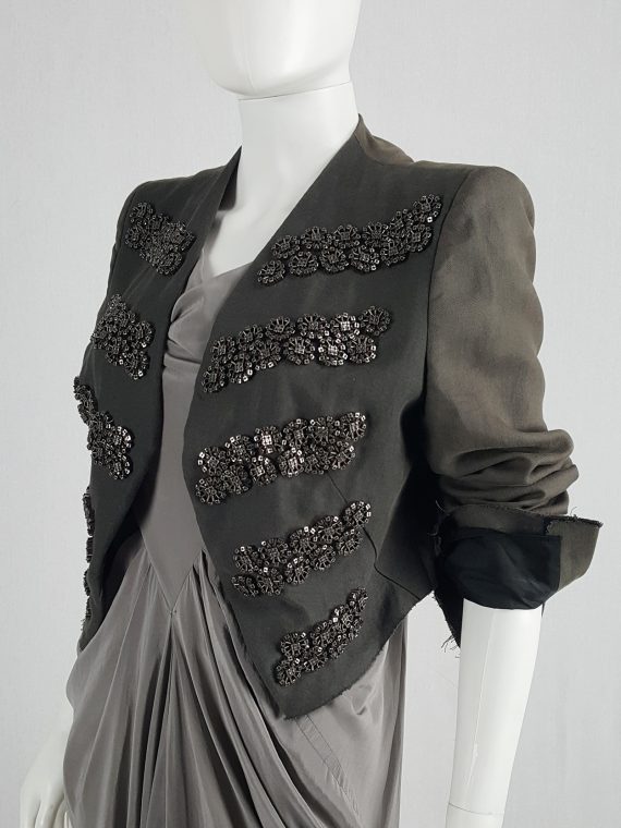 vaniitas vintage Haider Ackermann brown blazer with beaded military detail runway fall 2009 143955