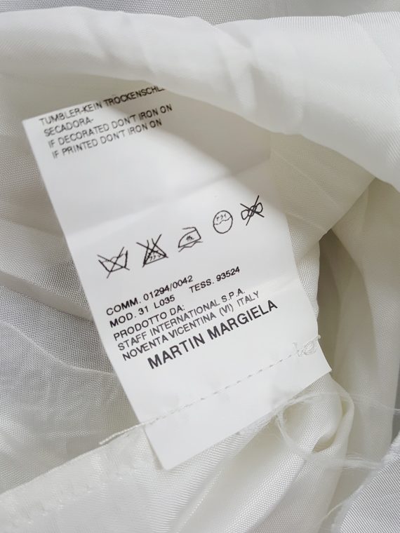 vaniitas vintage Maison Martin Margiela black tube top with white lining and frayed hems fall 2004 134749