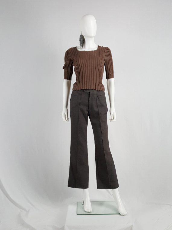 vaniitas vintage Maison Martin Margiela brown reproduction of a puff sleeve sweater fall 1994 archive115205