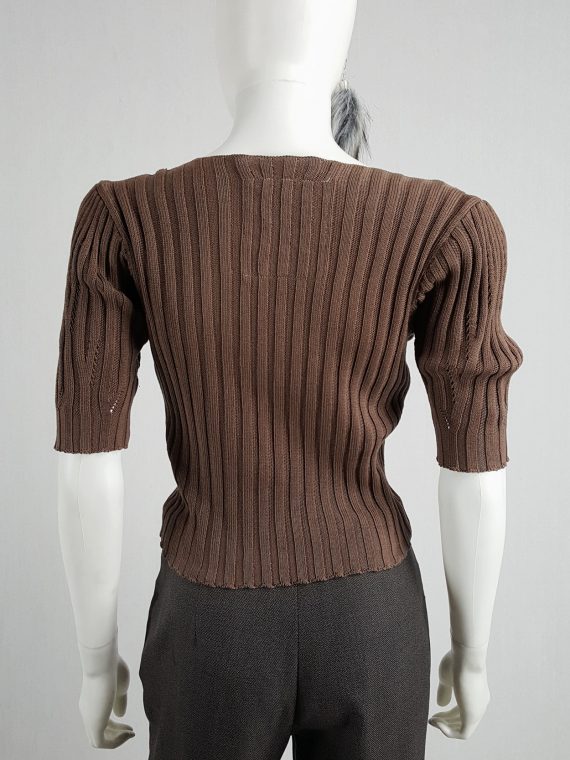 vaniitas vintage Maison Martin Margiela brown reproduction of a puff sleeve sweater fall 1994 archive115451