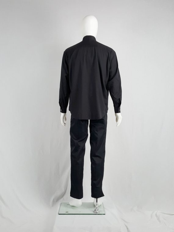 vaniitas vintage Tokio Kumagai black minimalist shirt with button up detail 120909