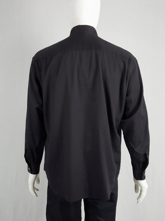 vaniitas vintage Tokio Kumagai black minimalist shirt with button up detail 120953