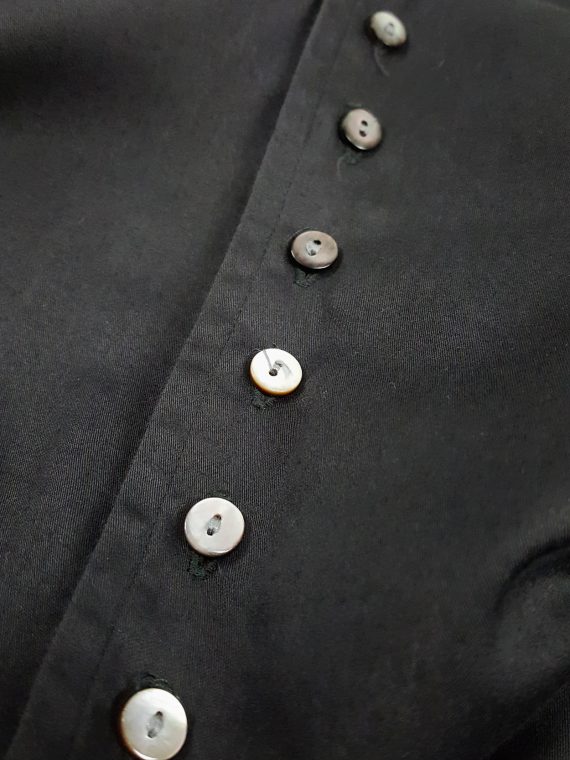 vaniitas vintage Tokio Kumagai black minimalist shirt with button up detail 121209