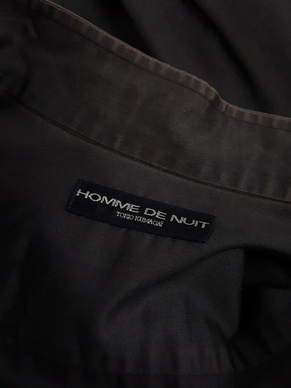 vaniitas vintage Tokio Kumagai black minimalist shirt with button up detail 121241
