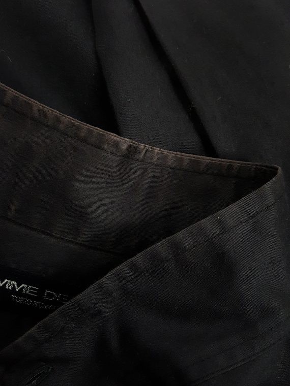 vaniitas vintage Tokio Kumagai black minimalist shirt with button up detail 121259