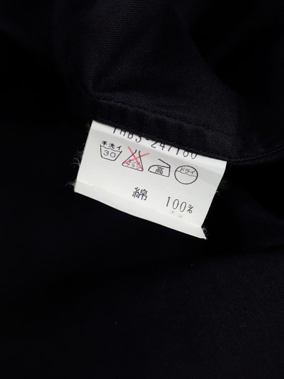 vaniitas vintage Tokio Kumagai black minimalist shirt with button up detail 121321