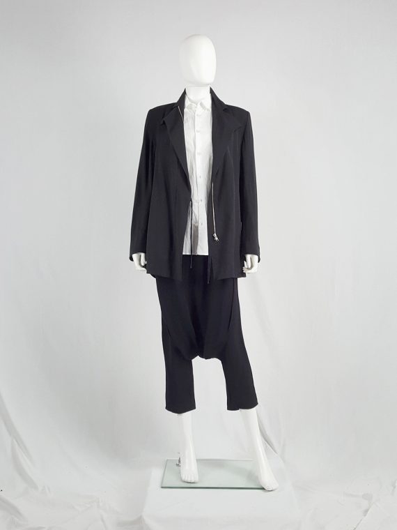 vaniitas Ann Demeulemeester black blazer with asymmetric wrap front fall 1996 114326