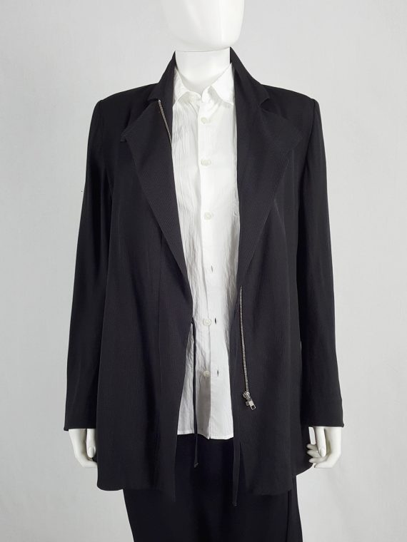 vaniitas Ann Demeulemeester black blazer with asymmetric wrap front fall 1996 114428