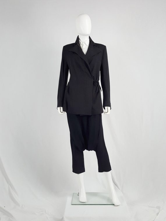 vaniitas Ann Demeulemeester black blazer with asymmetric wrap front fall 1996 114728