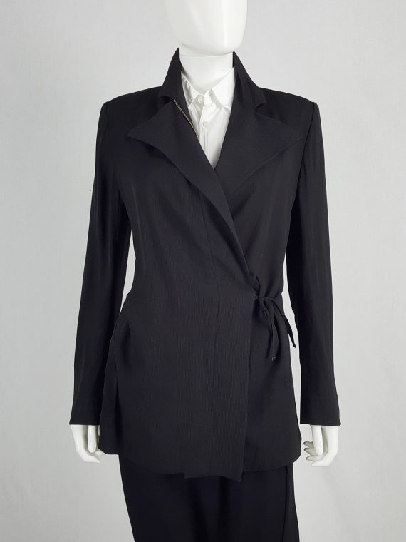 vaniitas Ann Demeulemeester black blazer with asymmetric wrap front fall 1996 114753