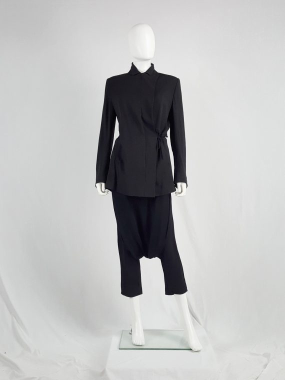 vaniitas Ann Demeulemeester black blazer with asymmetric wrap front fall 1996 114912
