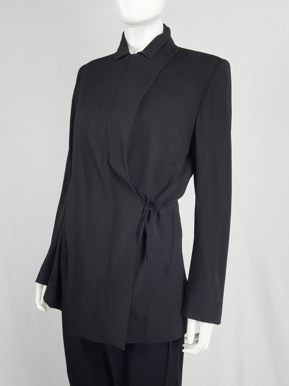 vaniitas Ann Demeulemeester black blazer with asymmetric wrap front fall 1996 114959