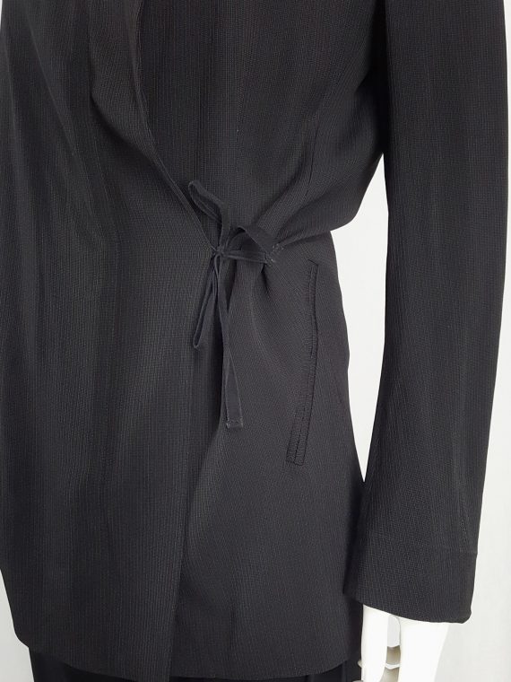 vaniitas Ann Demeulemeester black blazer with asymmetric wrap front fall 1996 115023