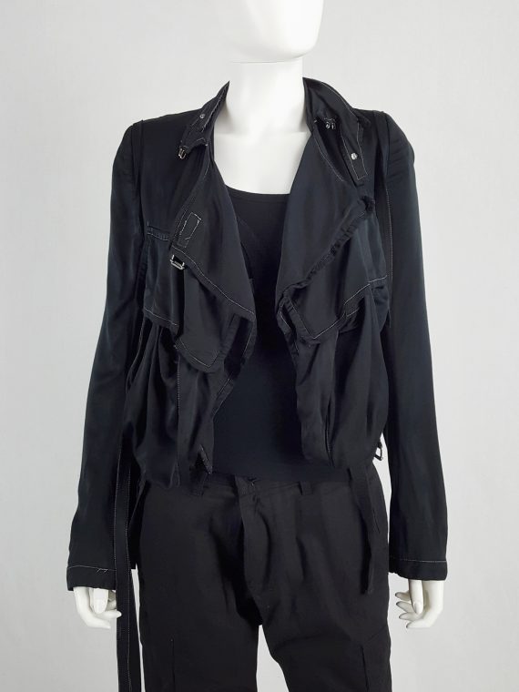 vaniitas Ann Demeulemeester black jacket with front and back straps spring 2003 095852