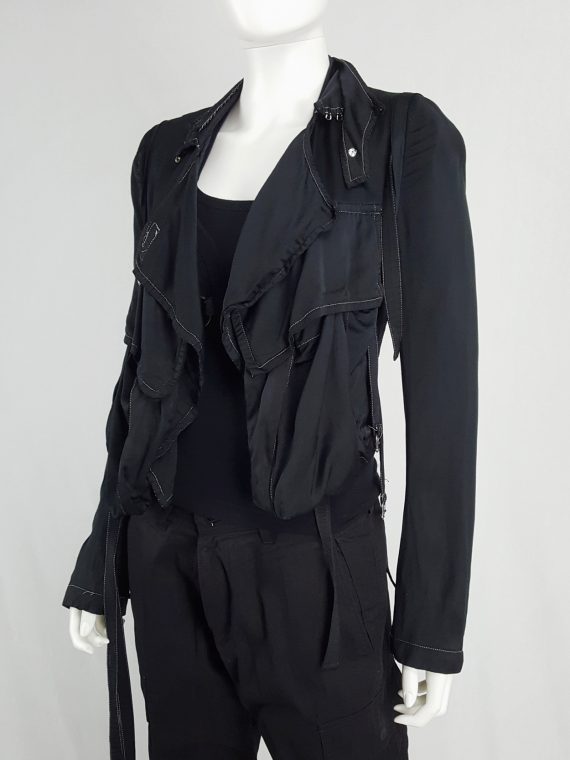 vaniitas Ann Demeulemeester black jacket with front and back straps spring 2003 095946