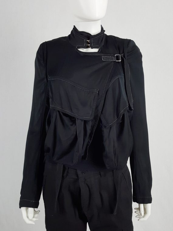 vaniitas Ann Demeulemeester black jacket with front and back straps spring 2003 100425