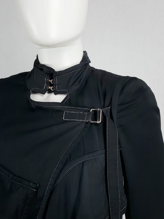 vaniitas Ann Demeulemeester black jacket with front and back straps spring 2003 100449