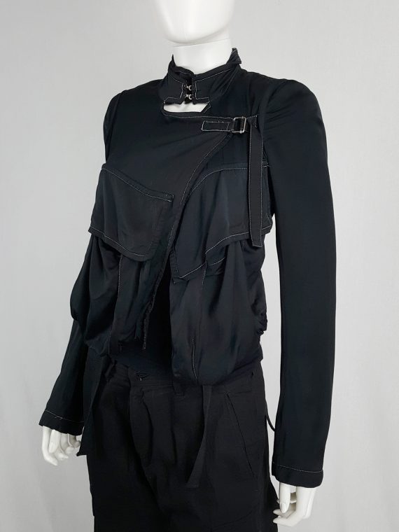 vaniitas Ann Demeulemeester black jacket with front and back straps spring 2003 100509