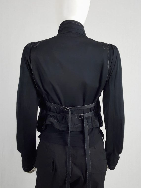 vaniitas Ann Demeulemeester black jacket with front and back straps spring 2003 100715