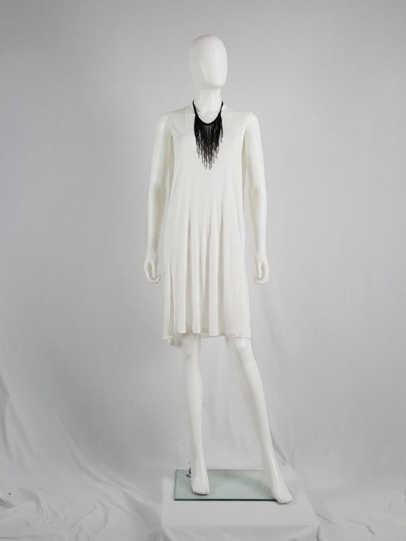 vaniitas Ann Demeulemeester white dress with faux cape spring 2013 103307