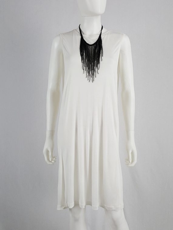vaniitas Ann Demeulemeester white dress with faux cape spring 2013 103336