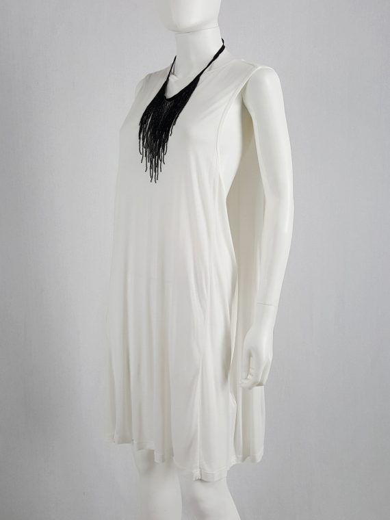 vaniitas Ann Demeulemeester white dress with faux cape spring 2013 103454