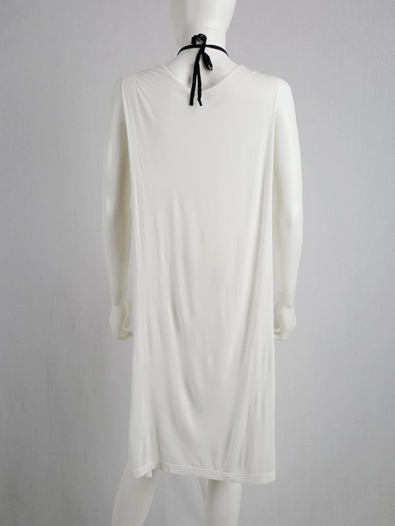 vaniitas Ann Demeulemeester white dress with faux cape spring 2013 103832