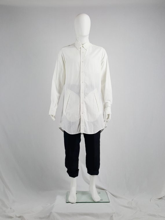vaniitas Ann Demeulemeester white oversized shirt with oversized pockets spring 2011 133718