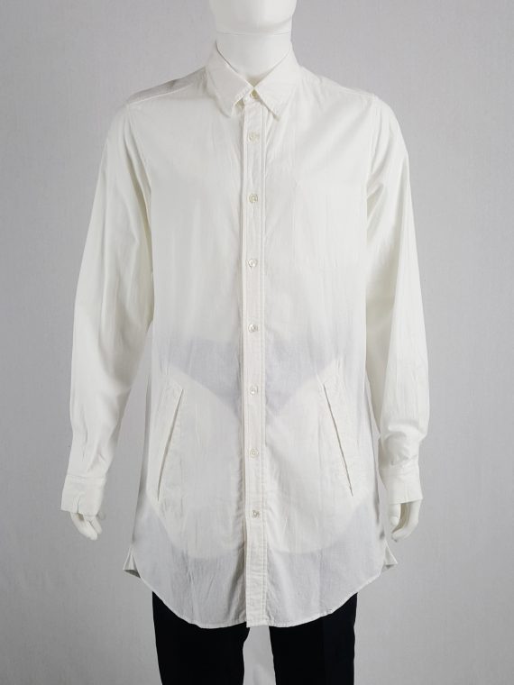 vaniitas Ann Demeulemeester white oversized shirt with oversized pockets spring 2011 133726