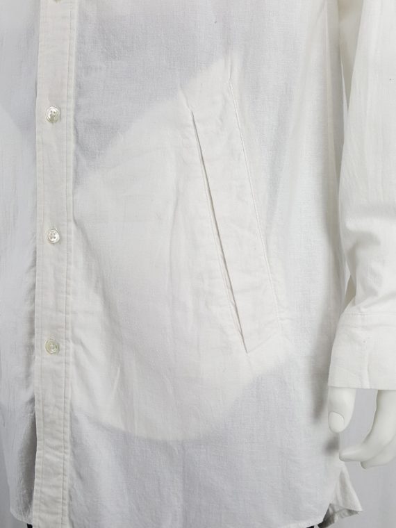 vaniitas Ann Demeulemeester white oversized shirt with oversized pockets spring 2011 133801