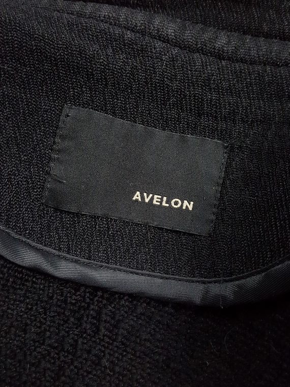 vaniitas Avelon black bomber jacket with frayed trims and copper zipper 122605