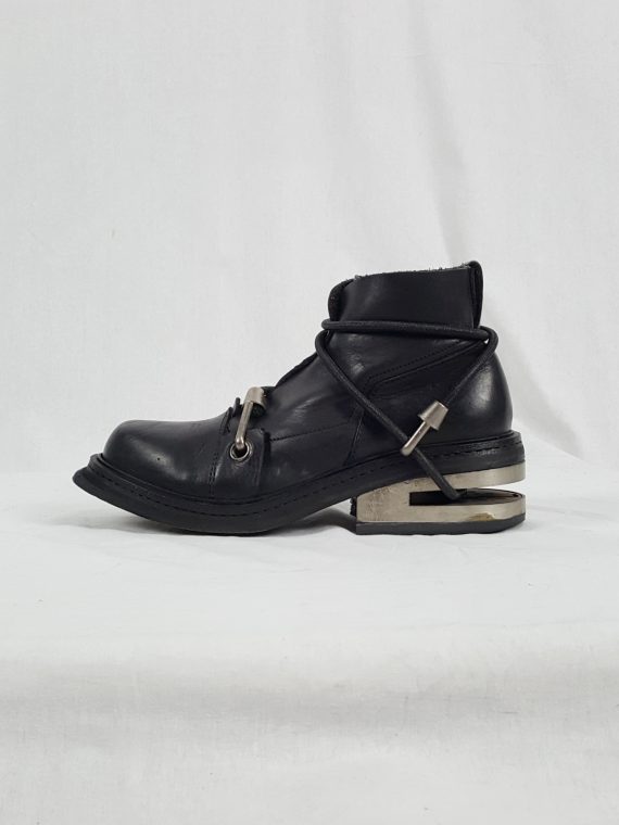 vaniitas Dirk Bikkembergs black mountaineering boots with metal heel archive 1997 124739