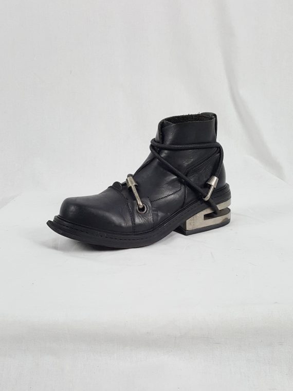 vaniitas Dirk Bikkembergs black mountaineering boots with metal heel archive 1997 124825