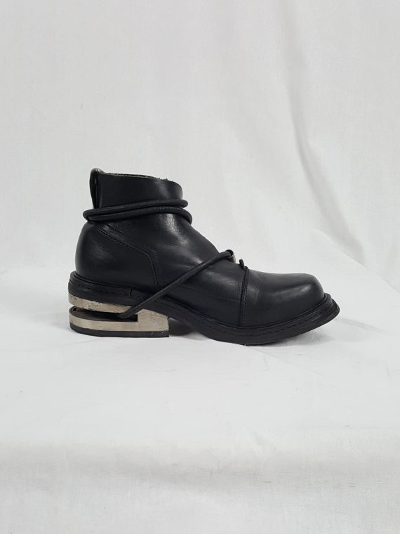 vaniitas Dirk Bikkembergs black mountaineering boots with metal heel archive 1997 124906