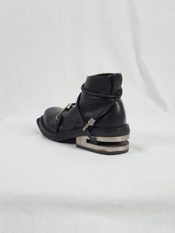 vaniitas Dirk Bikkembergs black mountaineering boots with metal heel archive 1997 124937(0)