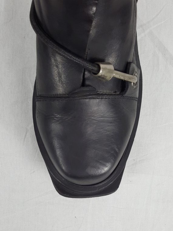 vaniitas Dirk Bikkembergs black mountaineering boots with metal heel archive 1997 125409
