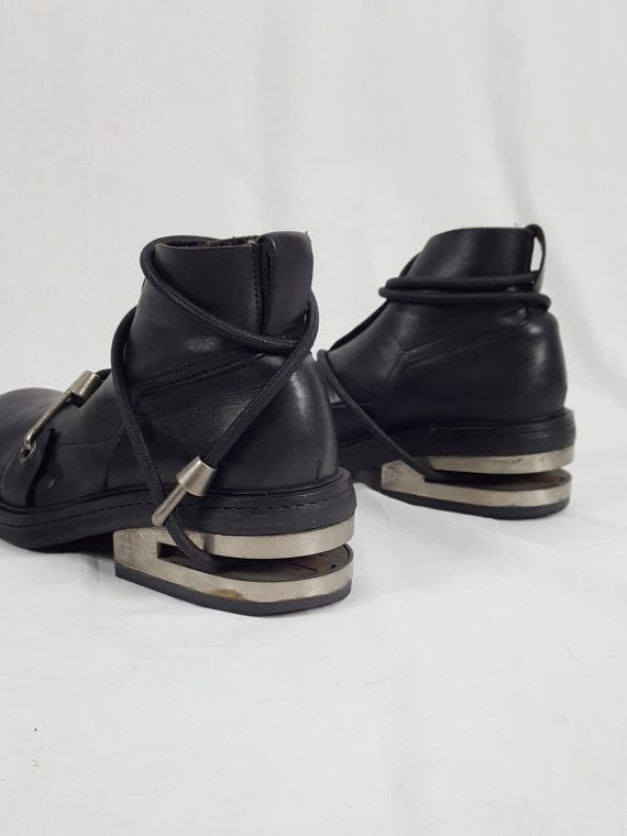 vaniitas Dirk Bikkembergs black mountaineering boots with metal heel archive 1997 125509