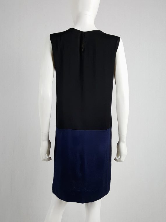 vaniitas Haider Ackermann black minimalist dress with blue color blocking spring 2014 102323