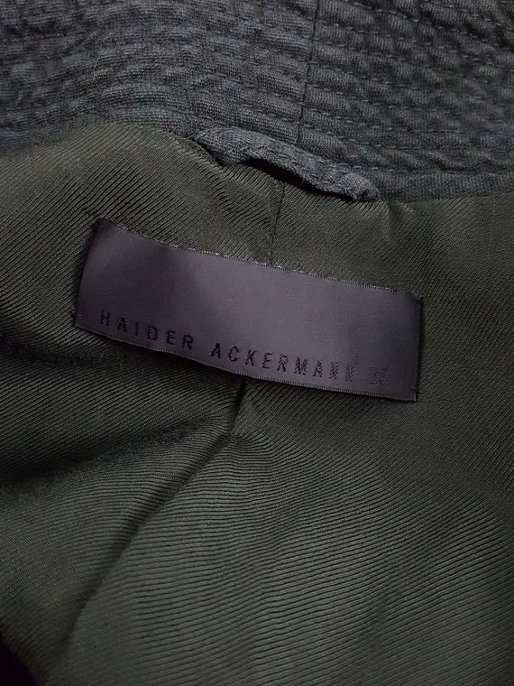 vaniitas Haider Ackermann green cargo jacket with large draped collar spring 2010 runway 104521