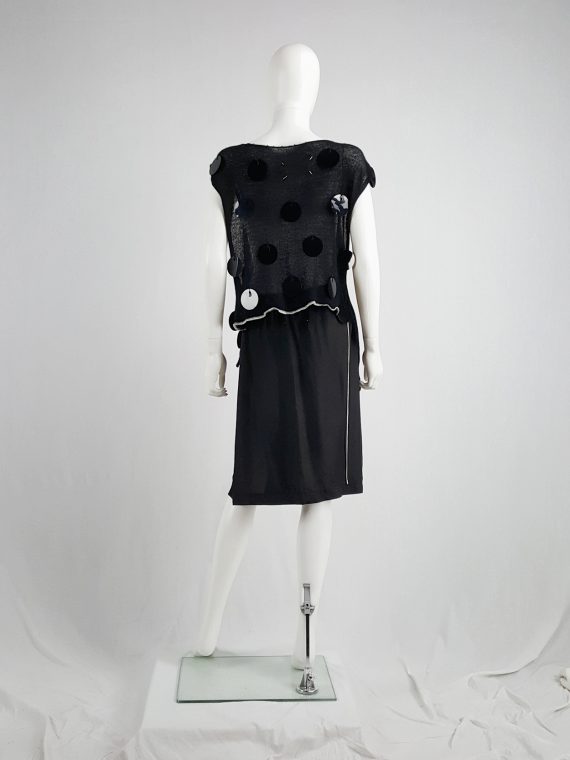 vaniitas Maison Martin Margiela black knit top with oversized sequins fall 2000 archive103923