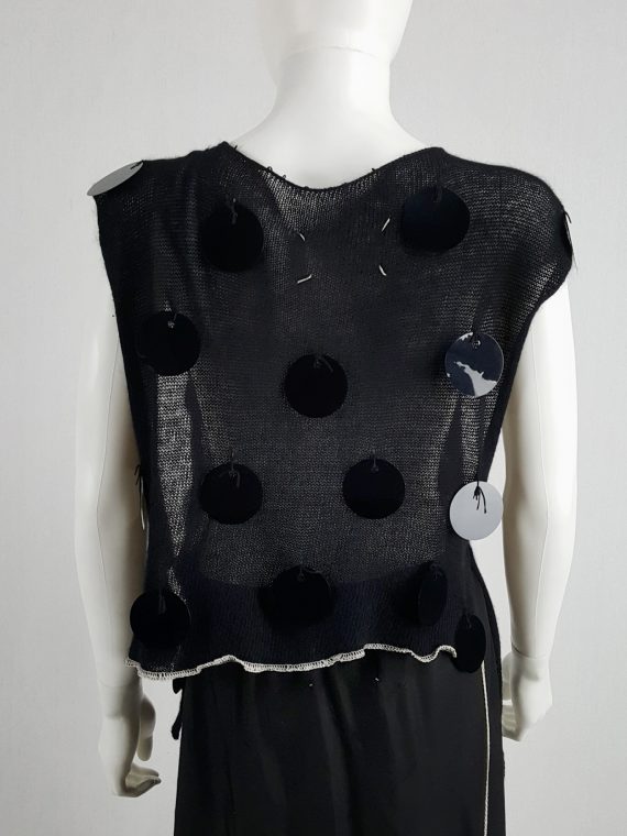vaniitas Maison Martin Margiela black knit top with oversized sequins fall 2000 archive104017