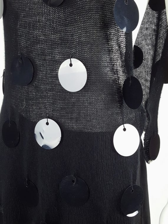 vaniitas Maison Martin Margiela black knit top with oversized sequins fall 2000 archive104404