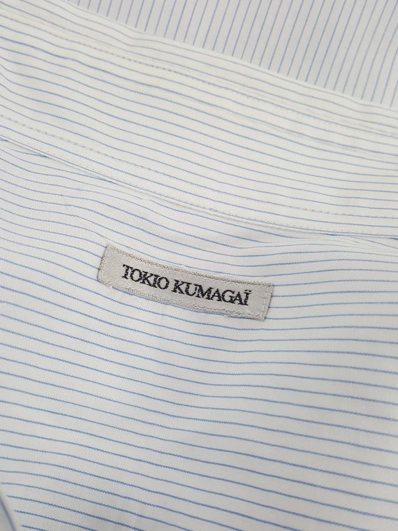 vaniitas Tokio Kumagai white and blue striped shirt with collar strap 133858