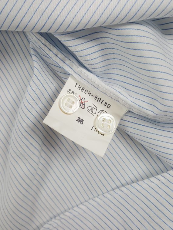 vaniitas Tokio Kumagai white and blue striped shirt with collar strap 133920