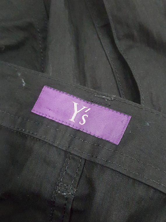 vaniitas Ys Yohji Yamamoto black drop crotch trousers with cargo pockets 101715