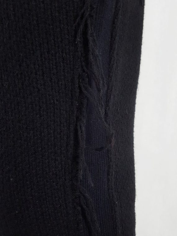 vaniitas Ys Yohji Yamamoto black knit sweatpants with heavily frayed sides 121300