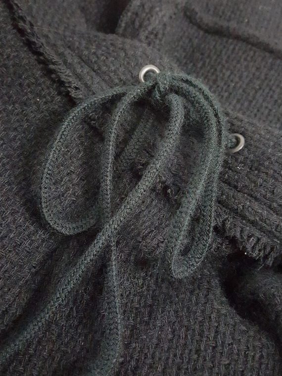 vaniitas Ys Yohji Yamamoto black knit sweatpants with heavily frayed sides 122826