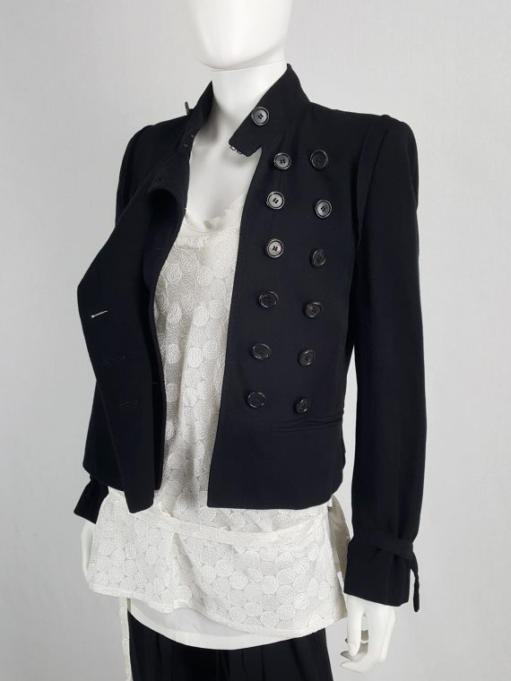 vaniitas vintage Ann Demeulemeester black asymmetric jacket with double button rows runway fall 2010 135856
