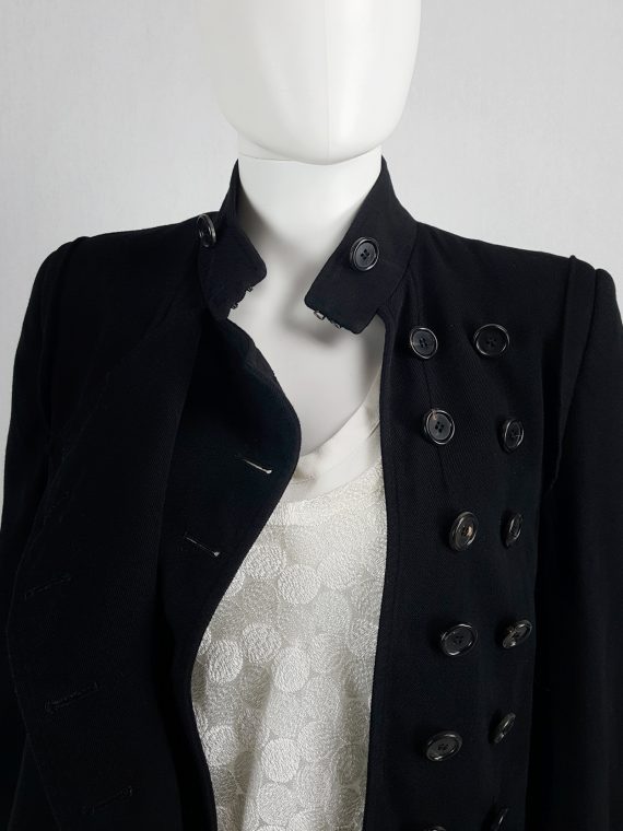 vaniitas vintage Ann Demeulemeester black asymmetric jacket with double button rows runway fall 2010 135927